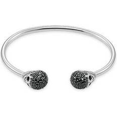 Thomas Sabo Bracelet jonc tête de mort avec pavé noir AR083-643-11-XL noir/argenté