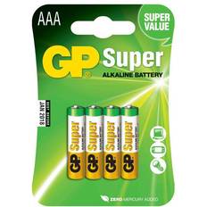 Kellon paristo Akut ja Laturit GP Batteries AAA-paristo Super Alkaline, 4 kpl