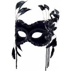 Bristol Feathers Eye Mask Black