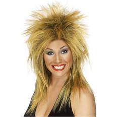 Smiffys Ginger & Black Mullet Rock Diva Wig