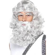 Grey Short Wigs Fancy Dress Smiffys Zeus Wig