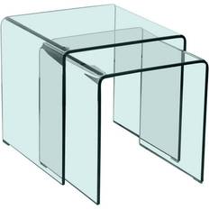 Transparent Nesting Tables LPD Furniture Azurro Nesting Table 45x41.6cm 2pcs