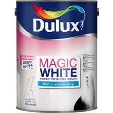 Dulux brilliant white matt Dulux Magic White Matt Wall Paint, Ceiling Paint Brilliant White 5L