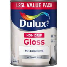 White gloss paint Dulux Non Drip Gloss Metal Paint, Wood Paint White 1.25L