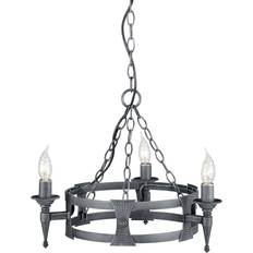 Iron Pendant Lamps Elstead Lighting Saxon 3Lt Pendant Lamp 52cm