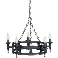 Iron Ceiling Lamps Elstead Lighting Saxon 5Lt Pendant Lamp 60cm