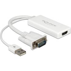 Kabler DeLock VGA/USB A 2.0 - HDMI Adapter 0.2m