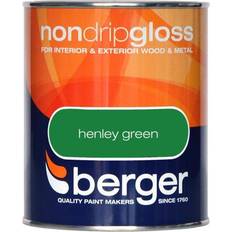 Berger Non Drip Gloss Metal Paint, Wood Paint Green 0.75L