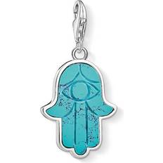 Turquoise Charms & Pendants Thomas Sabo Hand of Fatima Charm Pendant - Silver/Turquoise