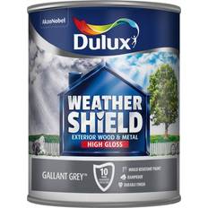 Dulux grey gloss paint Dulux Weathershield Exterior Metal Paint, Wood Paint Grey 0.75L