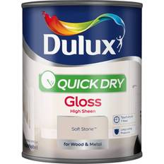 Dulux Quick Dry Gloss Metal Paint, Wood Paint Soft Stone 0.75L