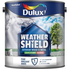 Paint Dulux Weathershield Quick Dry Exterior Metal Paint, Wood Paint White 2.5L