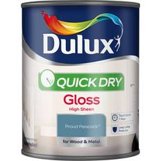 Dulux Blue - Outdoor Use Paint Dulux Quick Dry Gloss Metal Paint, Wood Paint Proud Peacock 0.75L