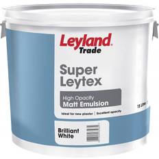 Leyland Trade Super Leytex Matt Ceiling Paint, Wall Paint Brilliant White 15L