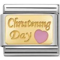 Nomination Composable Classic Pink Christening Day Link Charm - Gold/Silver/Pink