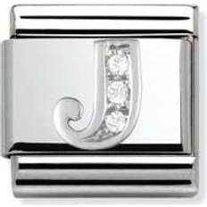 Jewellery Nomination Composable Classic Link Letter J Charm - Silver/Transparent