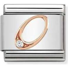 Nomination Composable Classic Link Number 0 Charm - Silver/Rose Gold/White