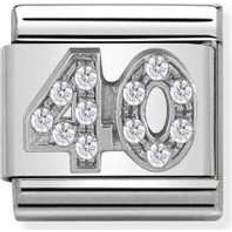 Nomination Composable Classic Number 40 Stainless Steel/Silver Charm w. White Swarovski Zirconia (330304 22)