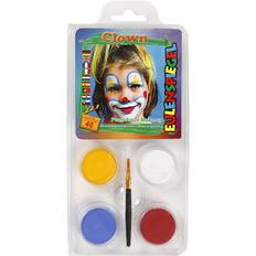 Eulenspiegel Pinturas Pintura facial Kit temático, surtido de colores, pallaso, 1set Pinturas 76101