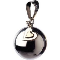 Babylonia Bola with Hearts Pendant - Silver