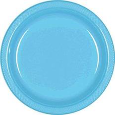 Plastic Disposable Plates Amscan Plates Caribbean Blue 20-pack