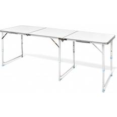 Arredamento da campeggio vidaXL Foldable Camping Table with Adjustable Height 180x60cm