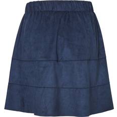 Noisy May Faux Suede Skirt - Blue/Dress Blues