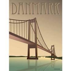 Plakat danmark 50x70 Vissevasse Danmark Lillebæltsbroen Plakat 50x70cm