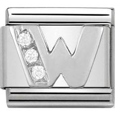 Nomination Hvid Smykker Nomination Composable Classic Link Letter W Charm - Silver/White