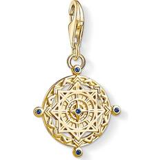 Thomas Sabo Charm Club Vintage Compass Pendant Charm - Gold/Dark Blue