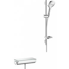 Termostato Kits de rieles de ducha y alcachofas Hansgrohe Croma Select E 1jet EcoSmart (26585400) Cromo, Blanco