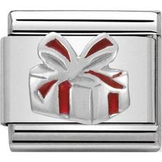 Stainless Steel Charms & Pendants Nomination Composable Classic Link Present Charm - Silver/Red