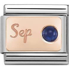 Nomination Composable Classic September Link Charm - Silver/Rose Gold/Sapphire