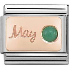 Smaragd hänge Nomination Composable Classic May Link Charm - Rose Gold/Silver