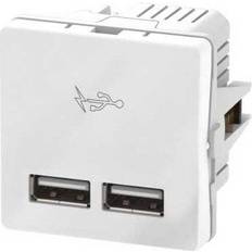 Lk fuga usb Lauritz Knudsen LK Fuga Dobbelt 5V USB-lader 2.1A 1 modul - Hvid