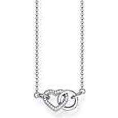 Women Necklaces Thomas Sabo Heart Together Small Necklace - Silver/Transparent