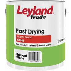 Leyland Trade Paint Leyland Trade Fast Drying Gloss Metal Paint, Wood Paint Brilliant White 2.5L