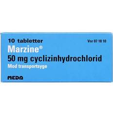 Reseptfrie legemidler Marzine 50mg 10 st Tablett