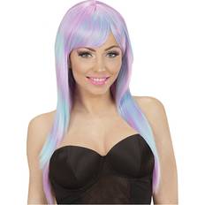 Widmann Long Melange Fashion Wig Blue Purple