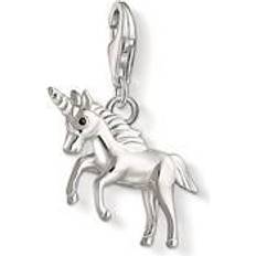 Jewellery Thomas Sabo Unicorn Charm Pendant - Silver/Black