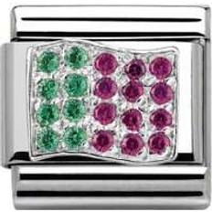 Nomination Composable Classic Link Portugal Flag with Stones Charm - Silver/Green/Red
