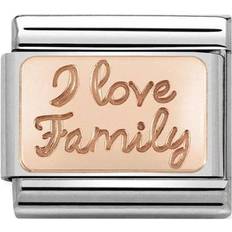 Nomination Composable Classic I Love Family Link Charm - Silver/Rose Gold