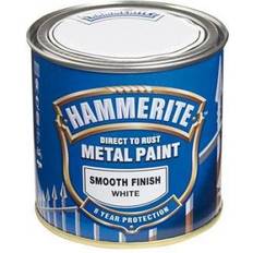 Paint Hammerite Direct to Rust Smooth Effect Metal Paint White 0.25L