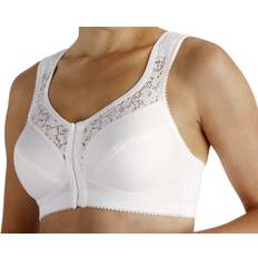 Miss Mary Cotton Lace Front-Closure Bra - Blanco