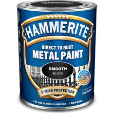 Hammerite Direct to Rust Smooth Effect Metallfarbe Schwarz 0.25L