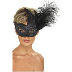 Eye Masks Fancy Dress on sale Smiffys Ornate Colombina Feather Mask