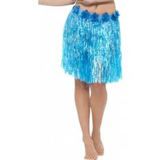 Kostymer Smiffys Hawaiian Hula Skirt with Flowers Neon Blue