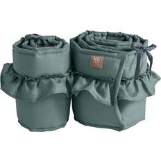 Barnrum på rea Ng Baby Bumper Bedside Crib Mood Ruffles Petrol Green