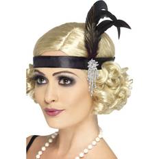 Women Accessories Fancy Dress Smiffys Satin Charleston Headband Black