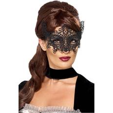 Carnaval Oogmaskers Smiffys Verkleed oogmasker zwart kant volwassenen